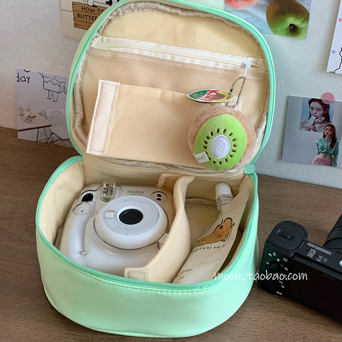 卡通薄荷绿拍立得收纳包富士mini12相机包手提外出防碰便携保护套