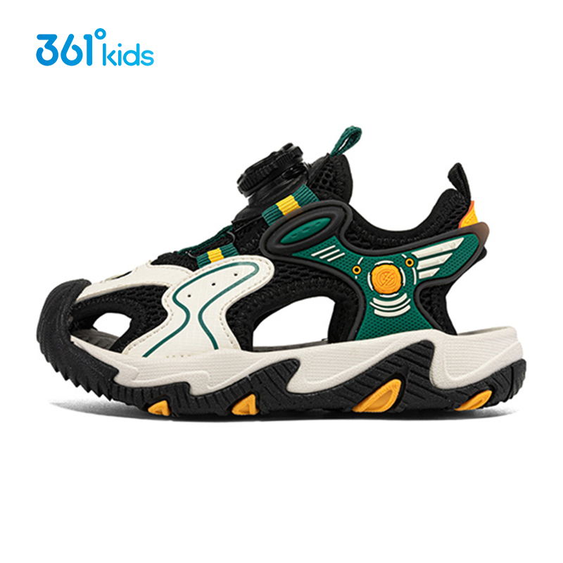 361男童鞋儿童包头凉鞋旋转纽扣夏季小童沙滩鞋防滑运动K72424601