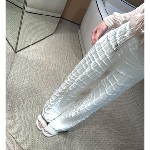 现货 viola【鳄鱼垂垂裤】du家纯棉鳄鱼纹针织垂垂裤休闲裤设计感