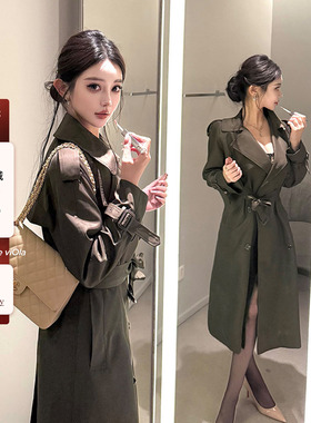 viola【西雅图风衣】高知老钱bb*r稀有杜松色大女主风衣英伦风