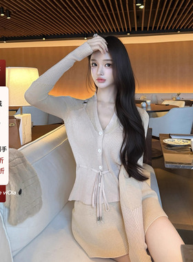 viola【温婉韩女】uh*t小众私服 开版微透小心机开衫针织上衣百搭