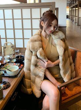 viola【香槟龙猫】Yves*Sal*奶香千金高级感时髦獭兔毛皮草外套女