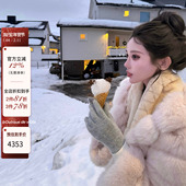 粉境贝贝狐 现货 viola 紫貂狐定染乳酪粉幼狐连帽外套皮草高级