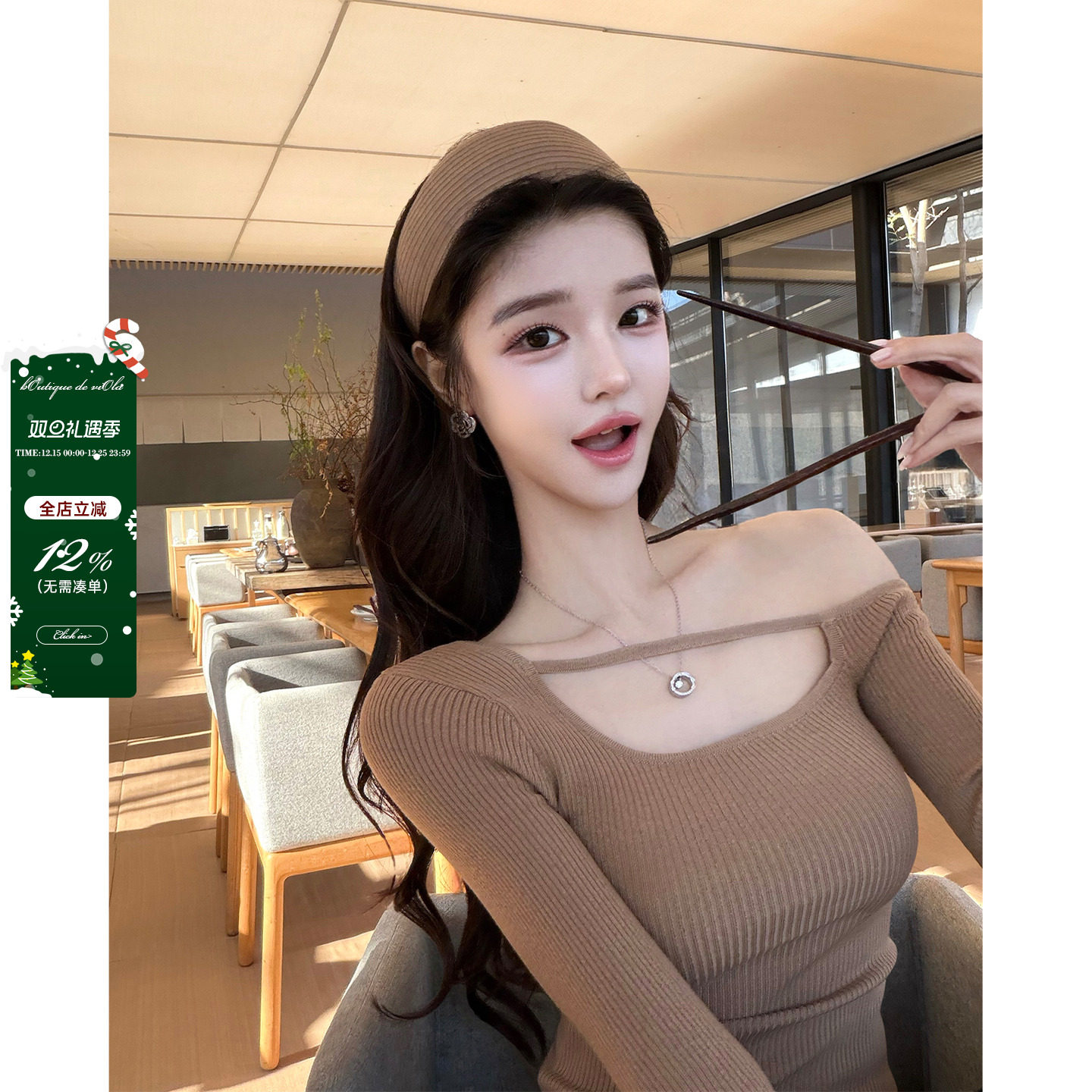 viola【2.0代韩女】 平铺都掐腰版型今冬b入的一件打底针织衫纯欲