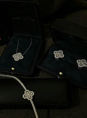 viola【Loop花园系列】闪爆！经典四叶草满钻项链耳钉