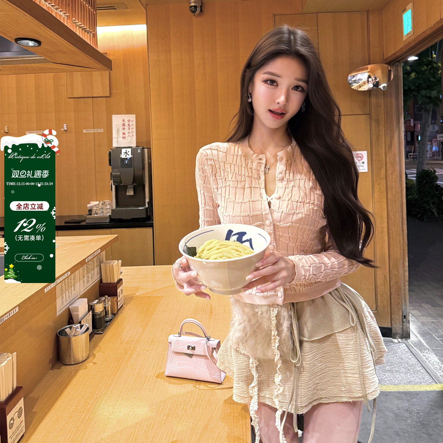 viola【千禧美学】john*gali中古antique可拆卸环保毛短裙