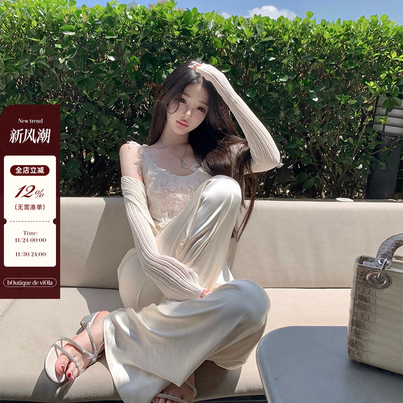 viola休闲款两色滑滑裤