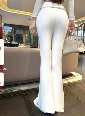 viola【暖绒裤】sk1ms肯豆同款升级加绒版！针织微喇裤保暖显瘦
