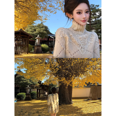 viola【冰晶雪花】e*s蕾丝之王私服1w定制对版yb蕾丝重工毛衣