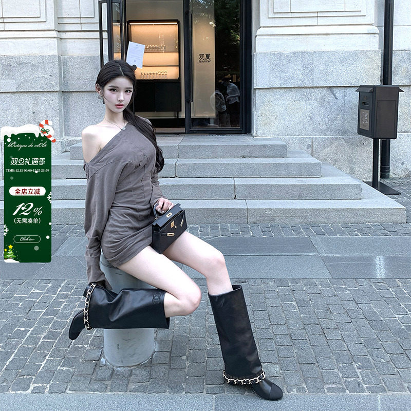 viola【jenn*e裙】jenn*e私服q网断货3k+洗水斜肩连衣裙小心机