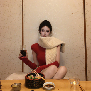 viola【铃子小姐】 10羊绒巨贴肤无敌掐腰版型袖套针织上衣