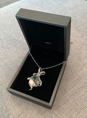 viola【心净万物生】净透级纯天然白水晶5a锆石蝴蝶结吊坠项链