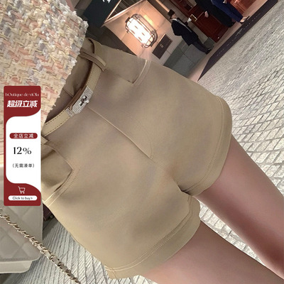 【现货】viola【韩模腿】夏季王炸版型两色质感缎面西装裤短裤