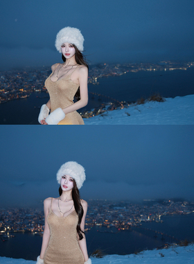 1.6 8PM【多金人生】美女穿搭33同款定制面料爆闪金丝针织连衣裙