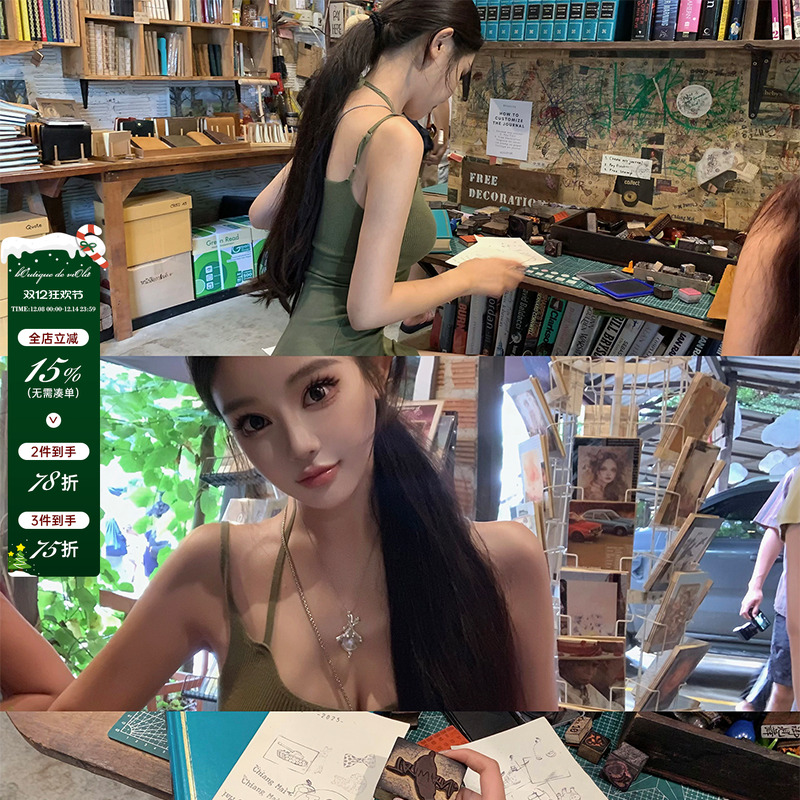 viola【氧气森林】向上的生命力穿搭辣妹小心机针织连衣裙显白