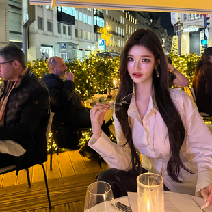 viola【高智女主】花33同款 顶美衬衫 自带腰线天丝棉衬衫