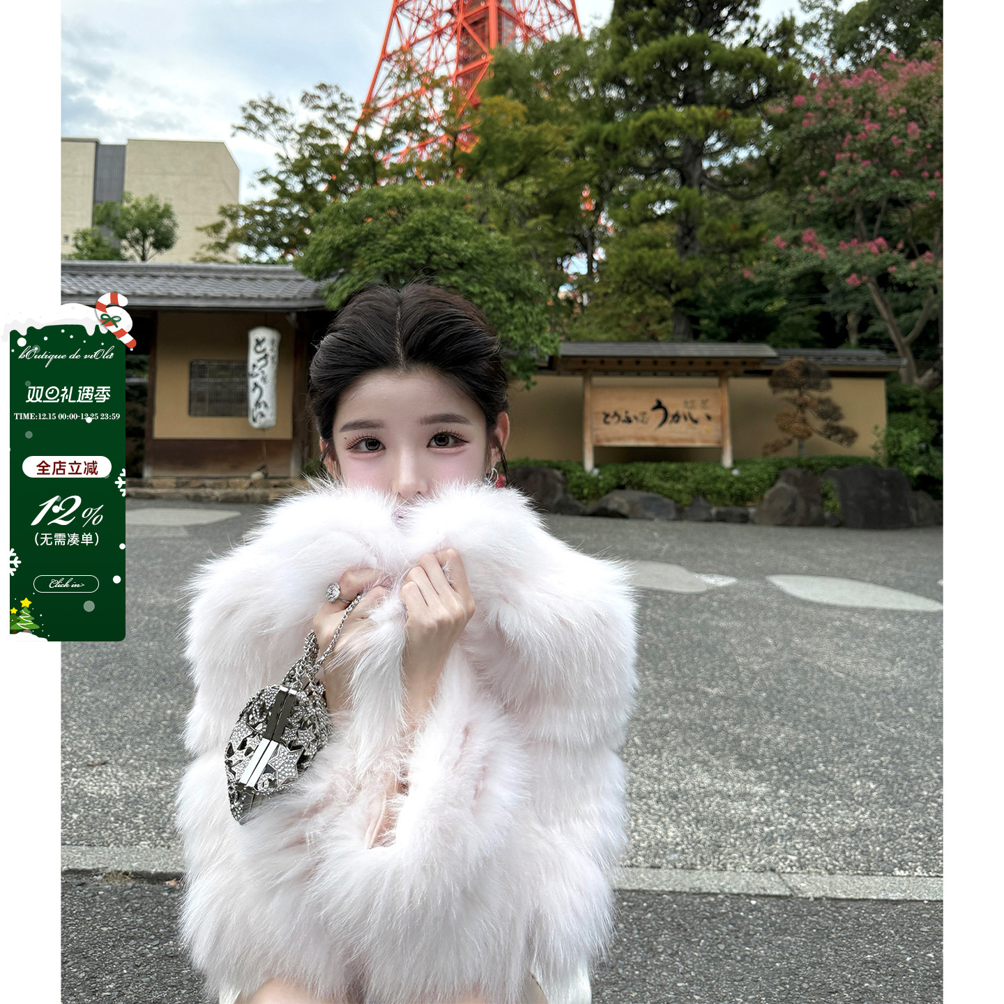 viola【糖果雪狐】 saga级进口皮奶fufu定染色狐狸毛皮草外套气质