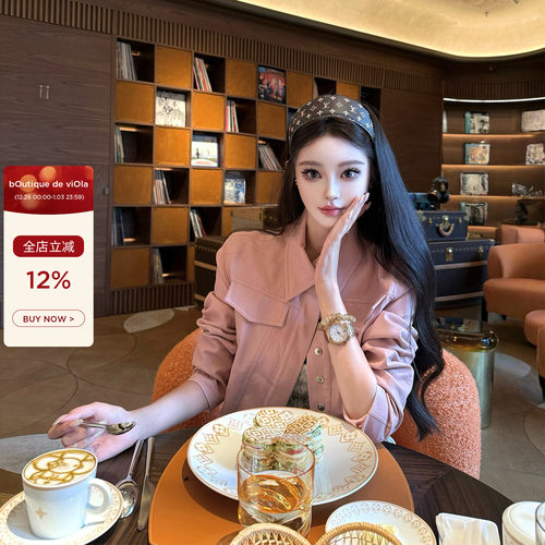 viola【中古樱花】D*or的Jue版粉色童话定染色Pu皮衣高级感甜酷风