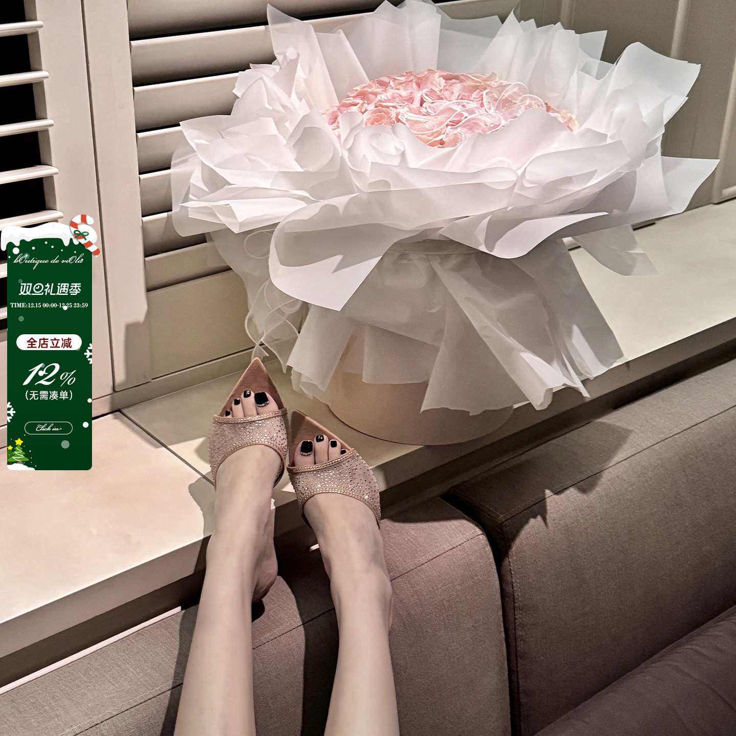 viola【星河漫步】银河散落Gianv*Ross*水钻高跟鞋凉拖