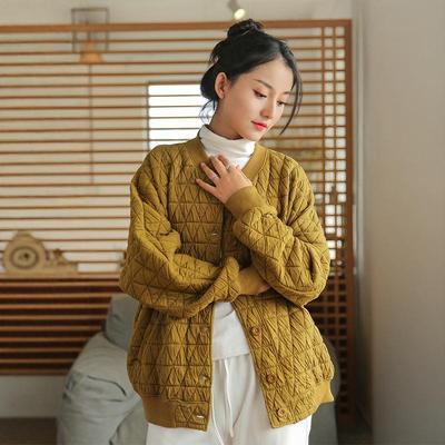 立领夹棉短外套女式加厚保暖棉衣棉服秋冬文艺女装宽松显瘦棒球服