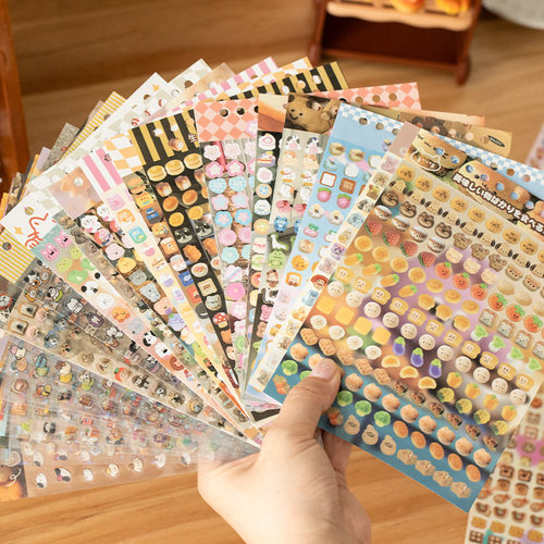 可爱小鼻嘎迷你deco表情切模手账贴纸卡通咕卡手帐美甲装饰小贴画