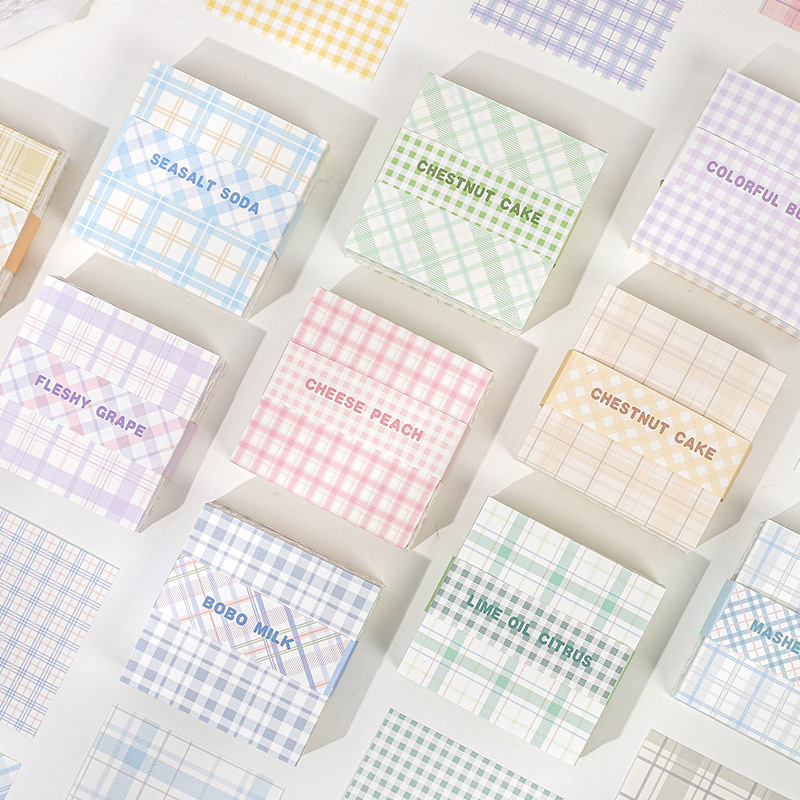彩色格纹便签纸手帐打底素材纸