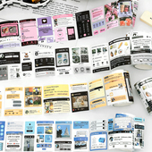 信息时代手帐胶带ins杂志风英文风景盐系手帐diy拼贴装 饰素材贴纸