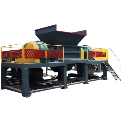 大型打包带废铁金属双轴撕碎机小型骨头橡胶工业塑料木材破粉碎i.