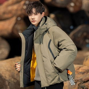 防寒羽绒服男款冬季2025新款潮牌青少年学生加厚保暖鸭绒连帽外套