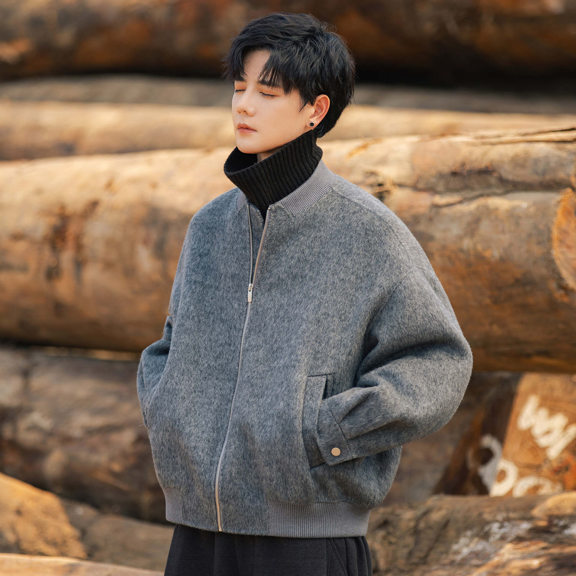 牦牛绒/绵羊毛/高品质短款毛呢潮