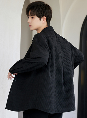 衬衫男士薄款外套春秋2024新款痞帅高级感夏季防晒男装夹克上衣潮