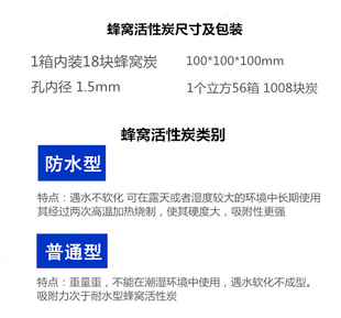 蜂窝活性炭工业油漆房用废气吸附空气净化专用蜂窝状活性炭方块