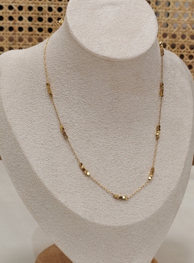 小方糖碎金子项链波光闪闪镀金INS风简约通勤职场百搭浪漫锁骨链