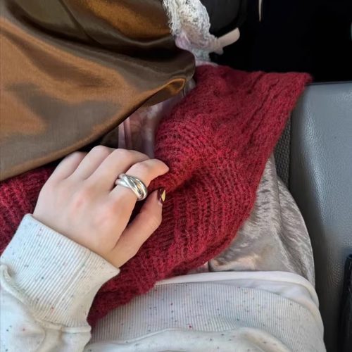 999纯银素圈圈戒指ins简约百搭气质三环圈指环多层加厚食指指圈潮