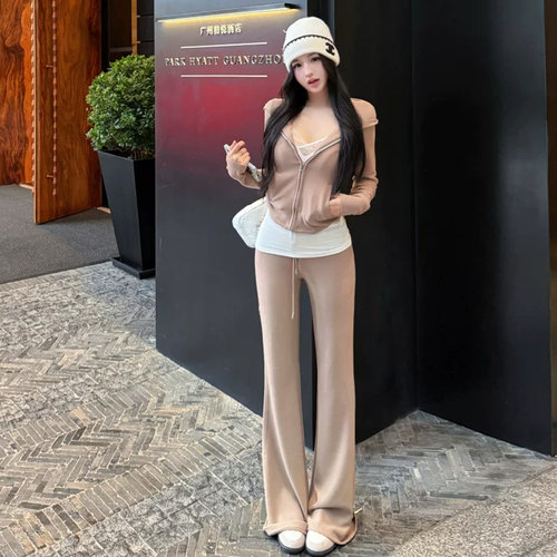 辣妹套装卫衣卫裤修身两件套女