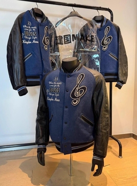 建国自主whitesville芝加哥限定忧郁蓝调vibe棒球服外套短款夹克