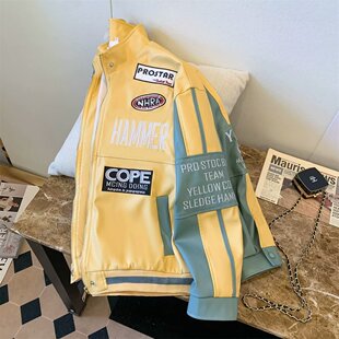 2024美式 复古宽松百搭潮流休闲外套 高街设计感小众翻领夹克男女款