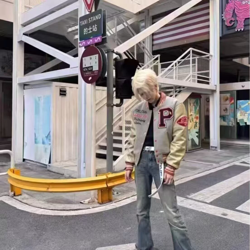 2026春秋痞帅外套男ins高街潮牌港风日系原宿风韩版潮流宽松夹克