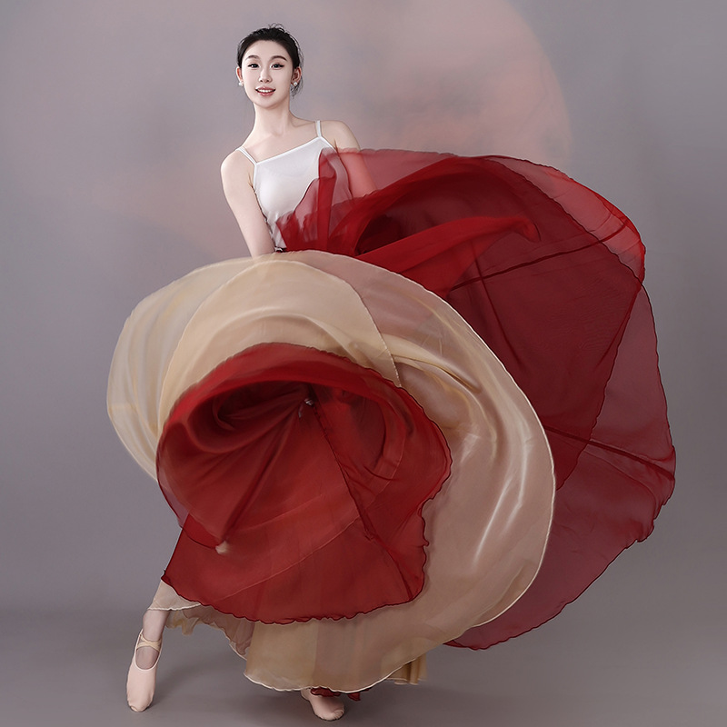 900度古典舞蹈裙正反两面穿中国舞大摆裙文艺演出服