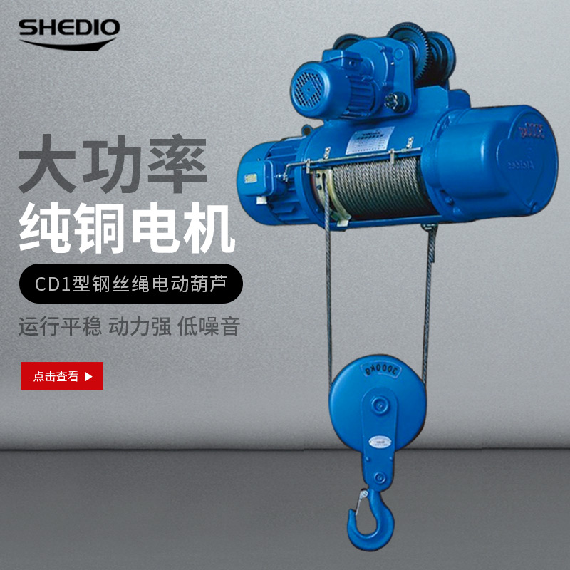 晟雕厂家钢丝绳电动葫芦cd1