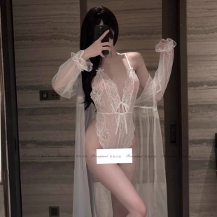 私房性感qq内衣法式蕾丝约会性感吊带连体衣免脱显瘦文胸网纱制服