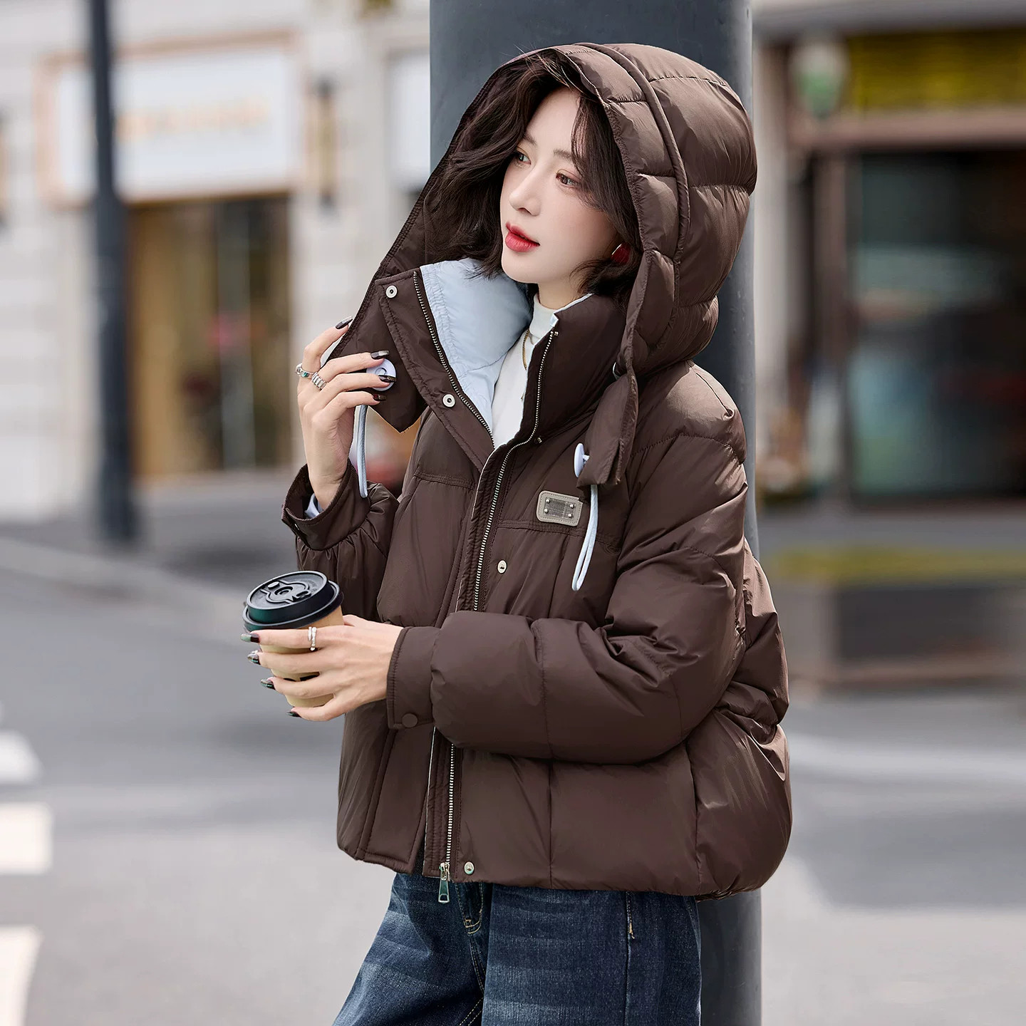 爆款羽绒服女士短款冬装加厚外套