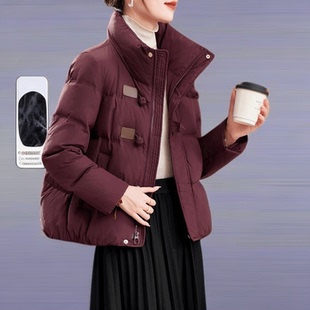 安可拉红羽绒服女款冬季小个子2025新款高级感洋气女士冬装短外套