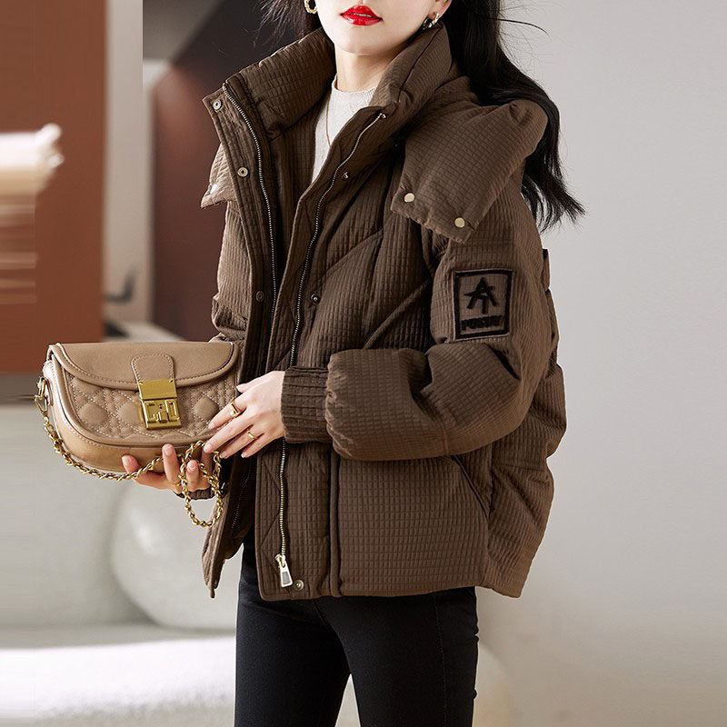 咖色短款羽绒服女士冬2026新外套