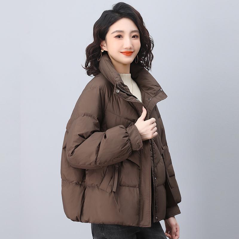中年妈妈小个子90白鸭绒保暖外套