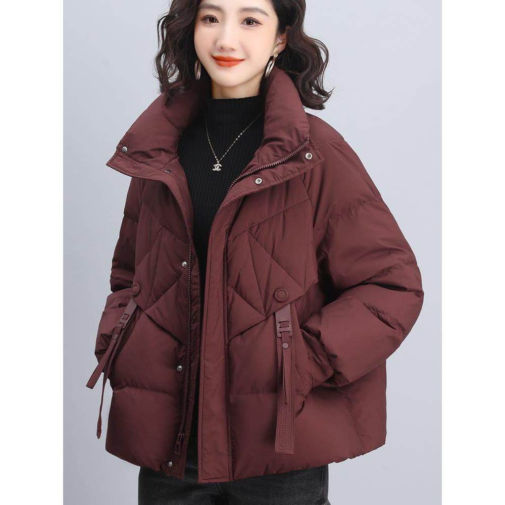 中年妈妈羽绒服女2025年冬季新款加厚大码宽松白鸭绒防寒保暖外套
