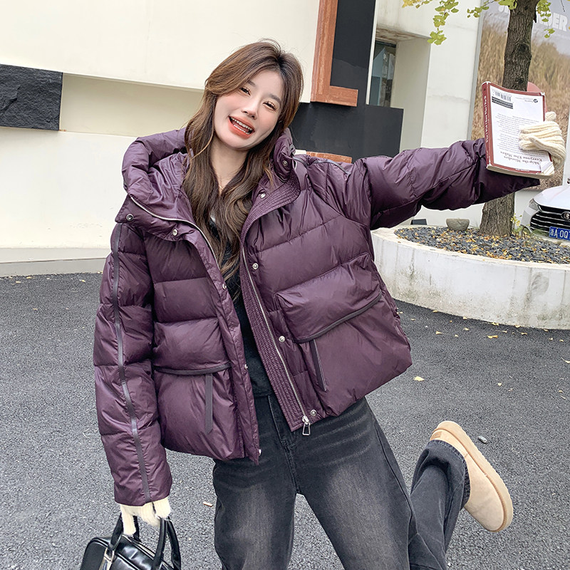 羽绒服加厚90白鸭绒面包服女外套