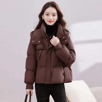 安可拉红羽绒服女短款2025面包服