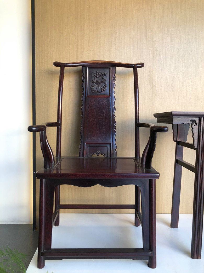 天香倾城 印度小叶紫檀官帽椅檀香紫檀太师椅仙作明式红木家具