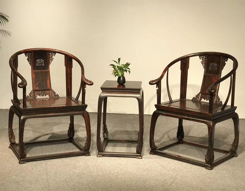 天香倾城 王世襄款老挝大红酸枝皇宫椅交趾黄檀故宫圈椅红木家具